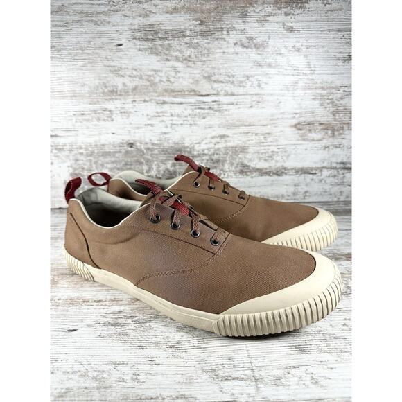 Men's L.L. Bean Eco Woods Brown Canvas Lace Up Sneakers Sz 14M - Picture 1 of 9